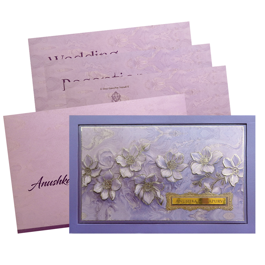 Lavender Floral Wedding Invitation Card-King of Cards