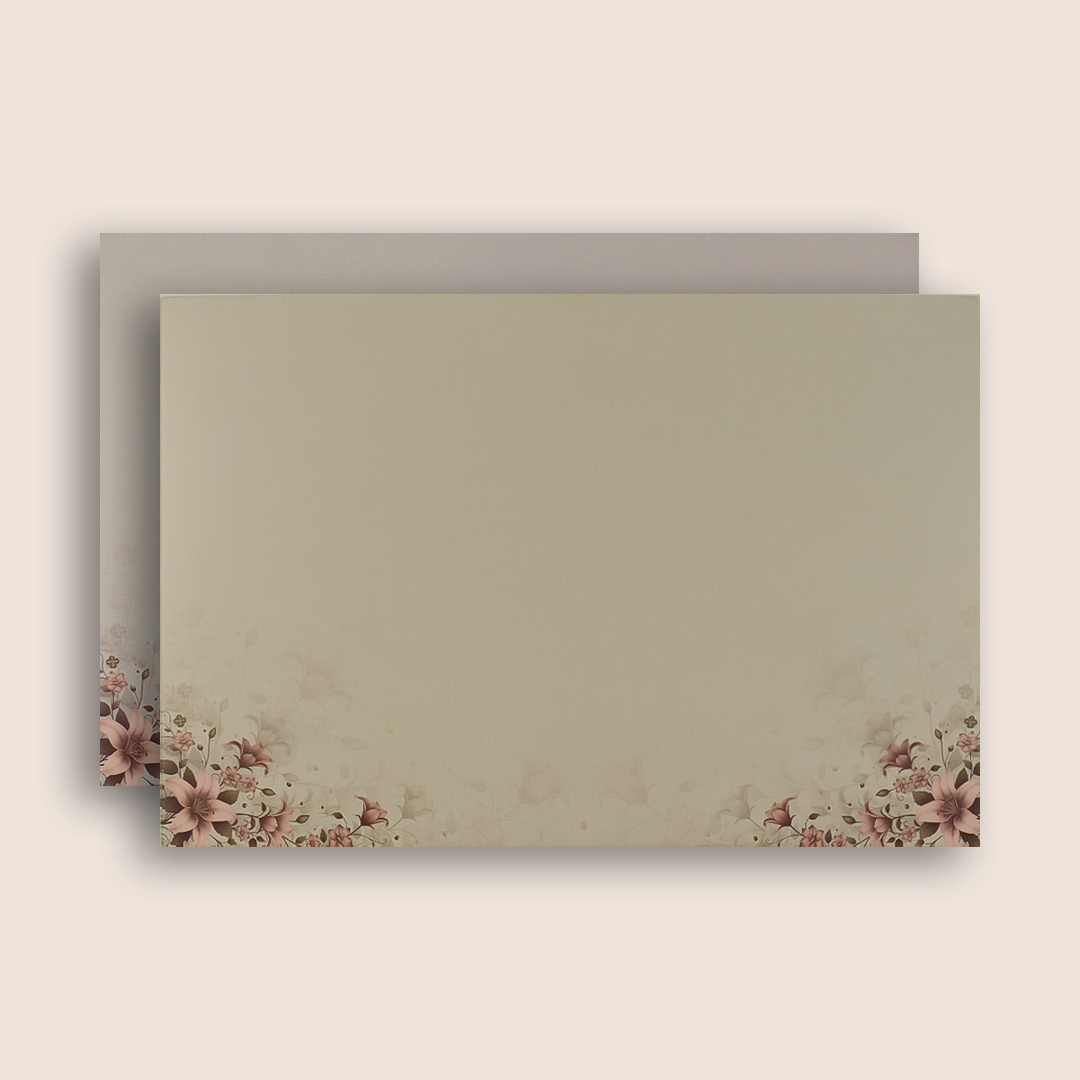 Peach Padded Floral Door Style Wedding Card - KAA06070