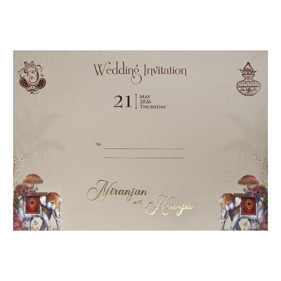 Pastel Palace Padded Wedding Card-KSH72660