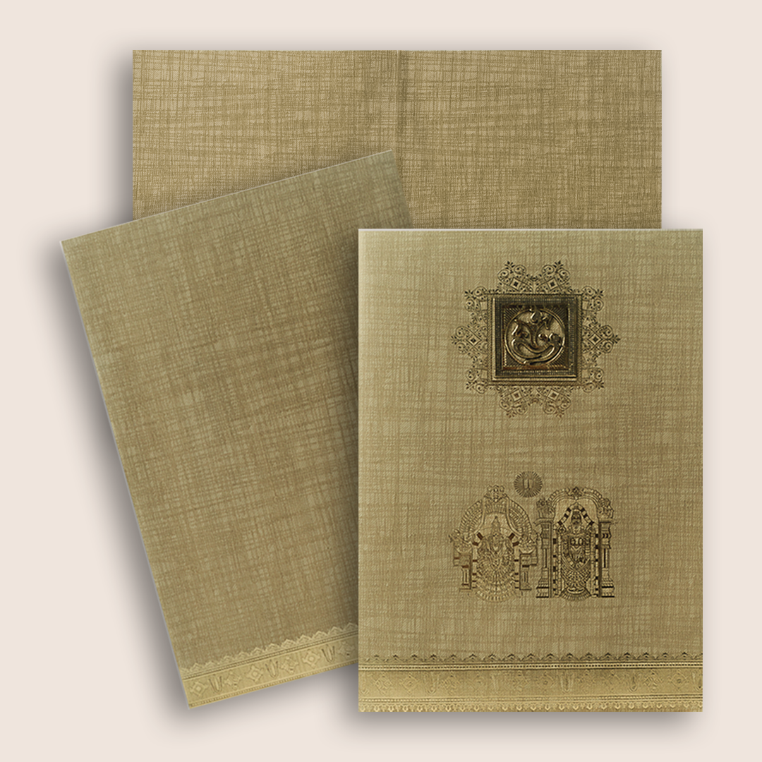 Gold Floral Balaji Padmavathi Wedding Card - KNCM22NB