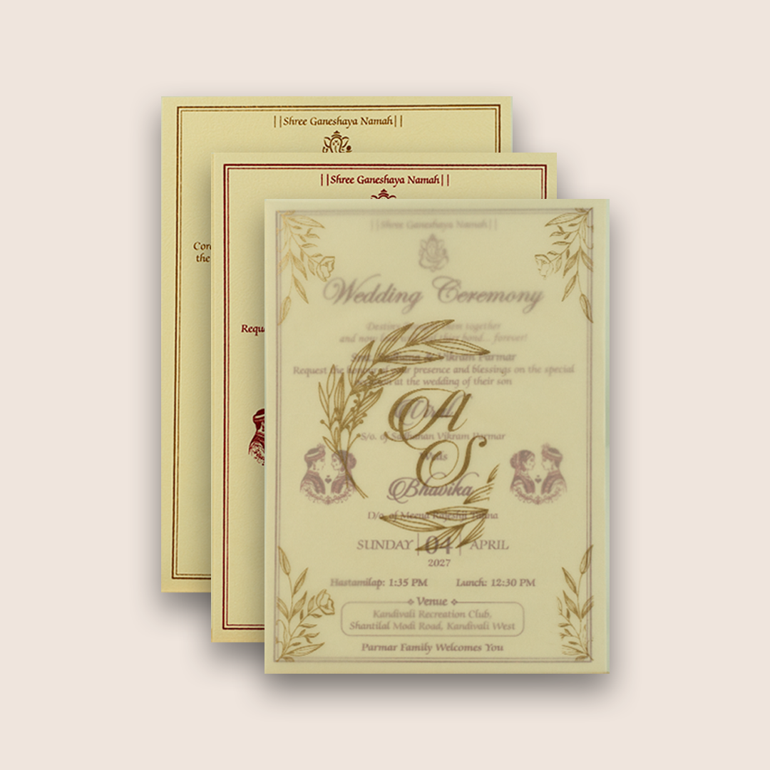 Pista Green Floral Wedding Invitation - KMARA270