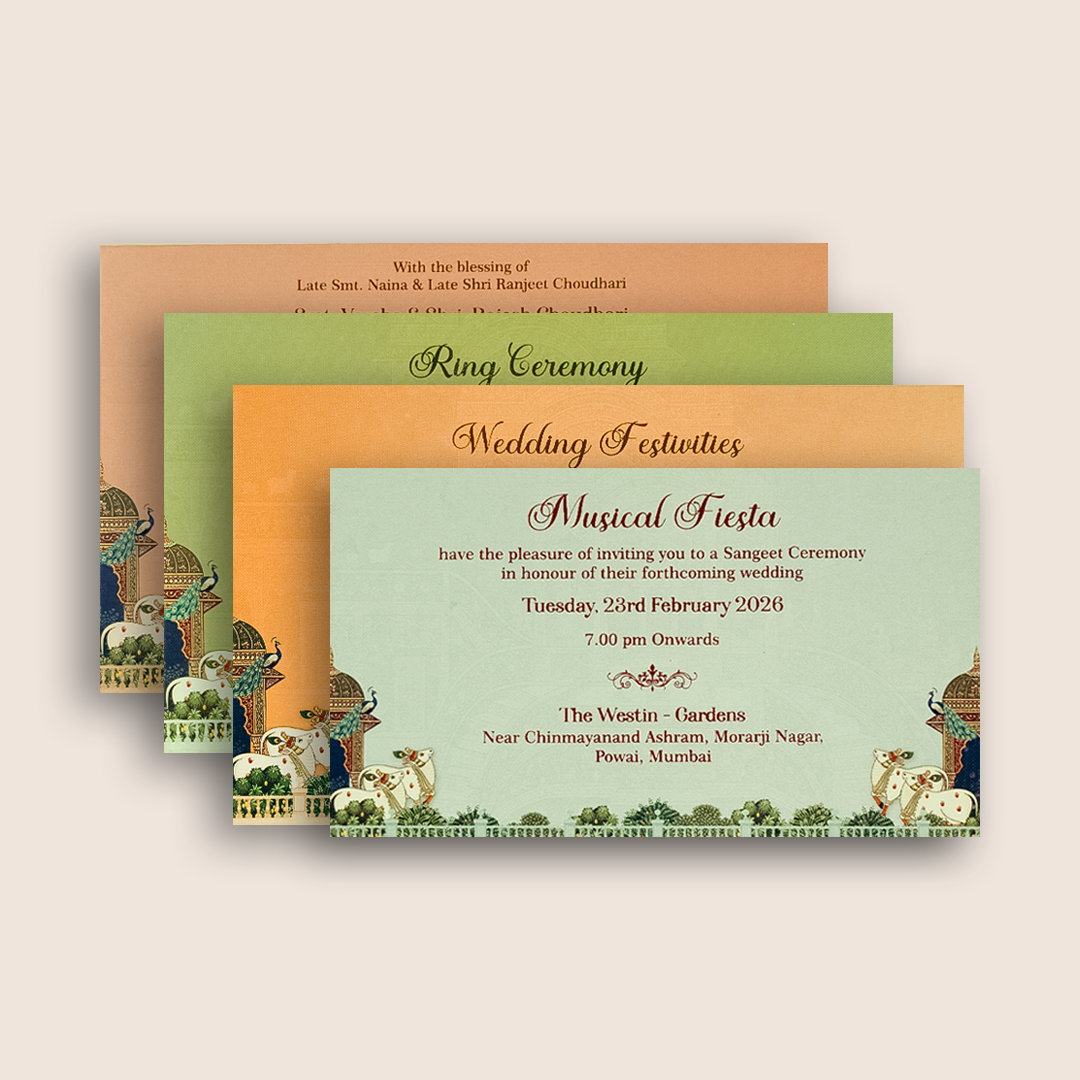 Cream Royal Palace Premium Wedding Invitation Box - KSI33230