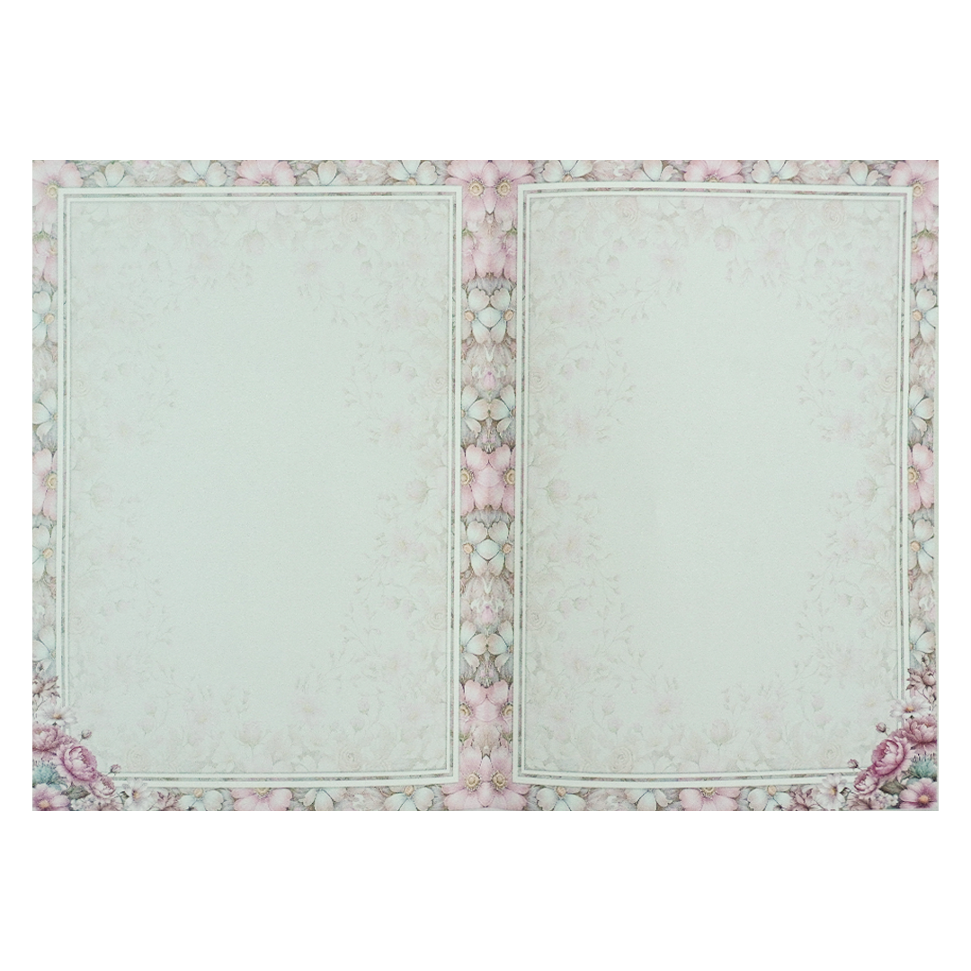 Blue Floral Patterned Wedding Card-KNEP1610
