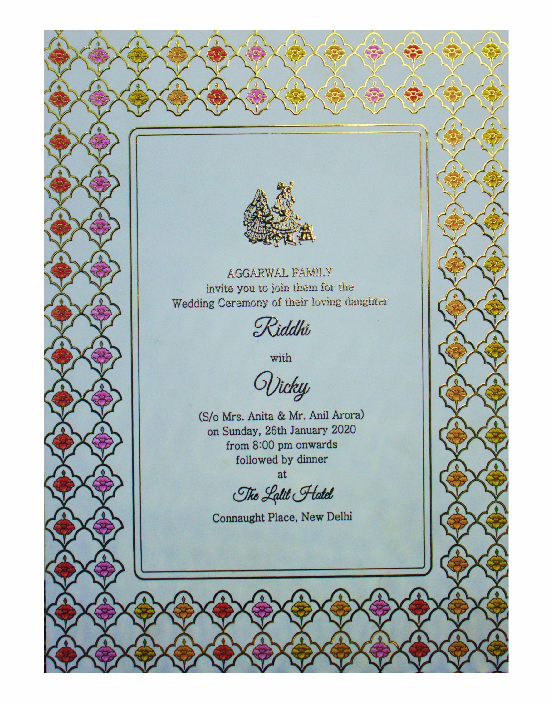 Violet Ultra Premium Velvet Invitation Box With Scodix Print-KNKUP010