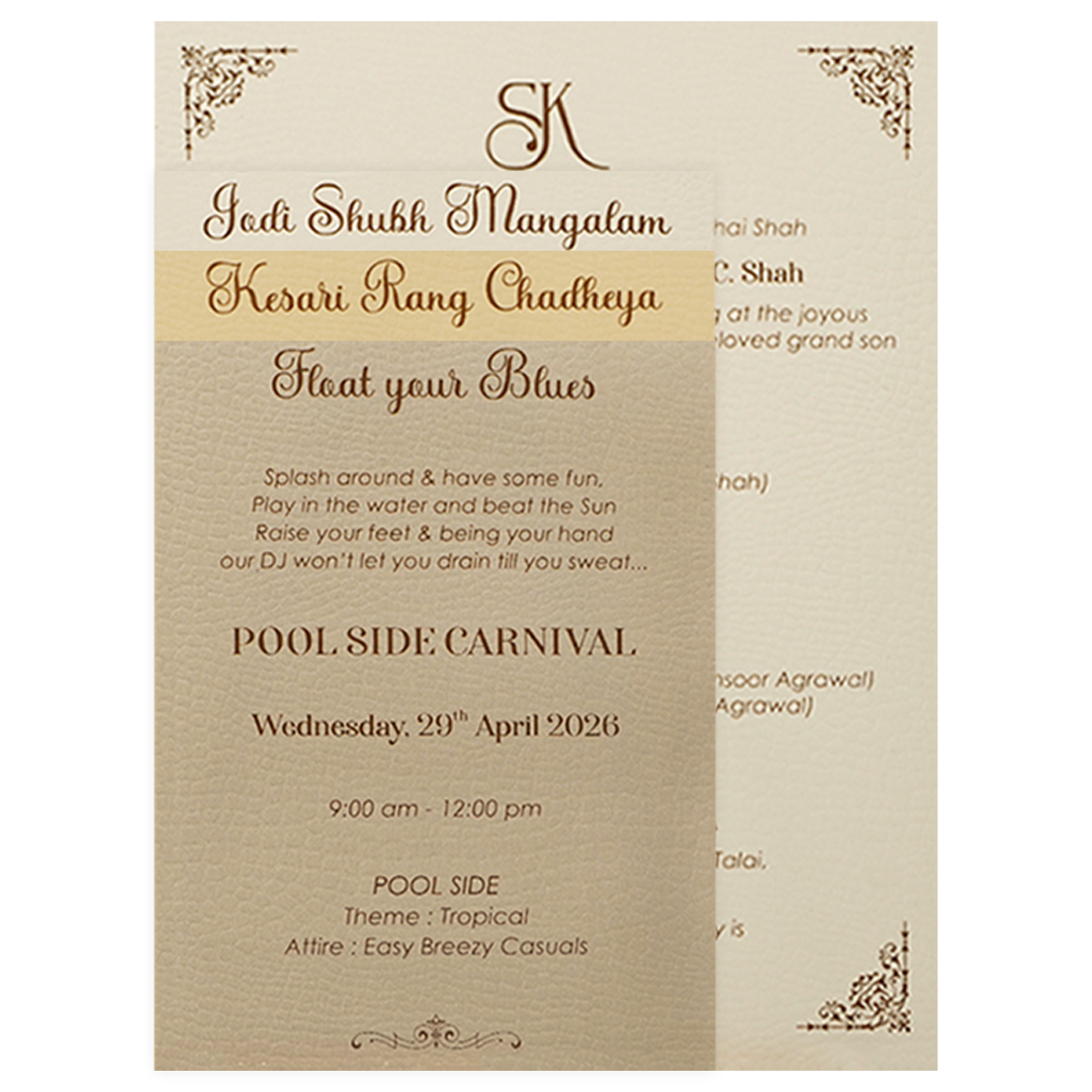 Pink Gold Ornate Frame Wedding Card-KSI64960