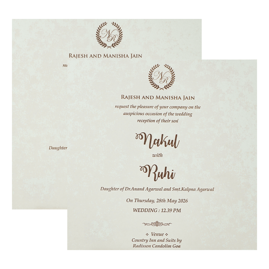 White Elephant Procession Wedding card-KRE28580