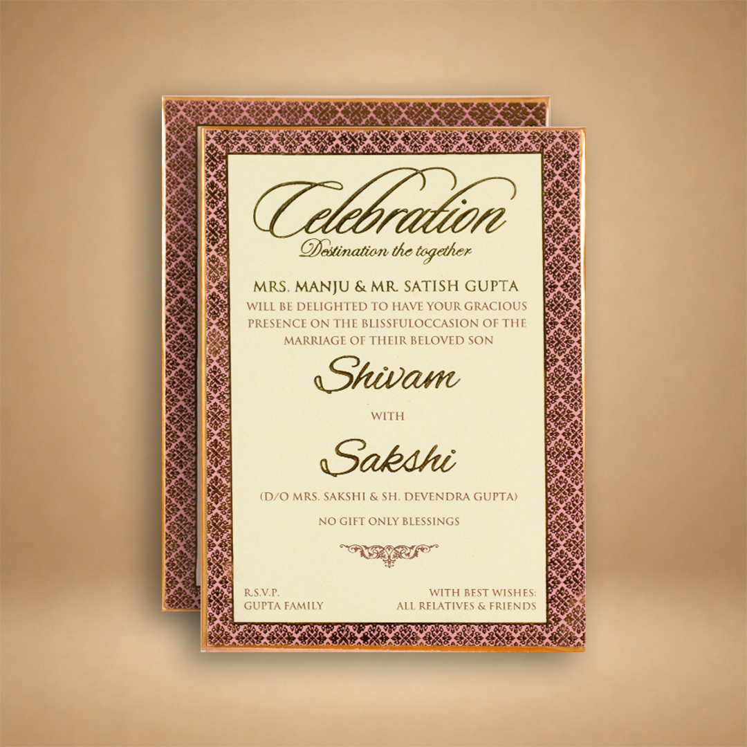 Pink Velvet Luxury Wedding Invitation Box - KSBMD050