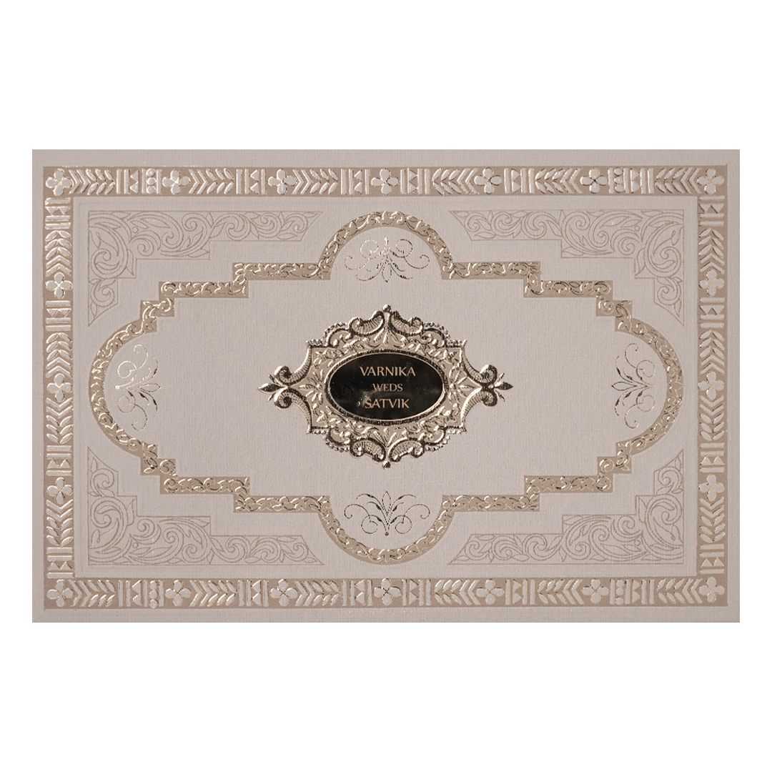 Mauve Gold Floral Padded Wedding Card-KSSC2350