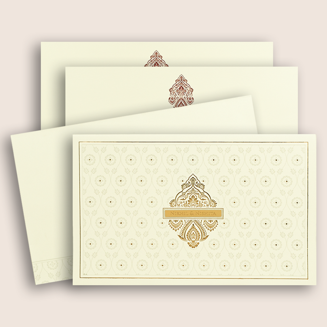 White Floral Wedding Invitation Card - KPR010330