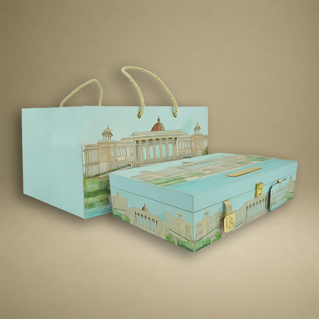 Light Blue Premium Palace Luxury Invitation box - KNLW202532