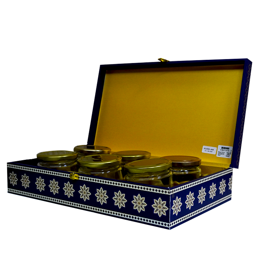 Blue Floral Mandala Box Invitation-KBX1406