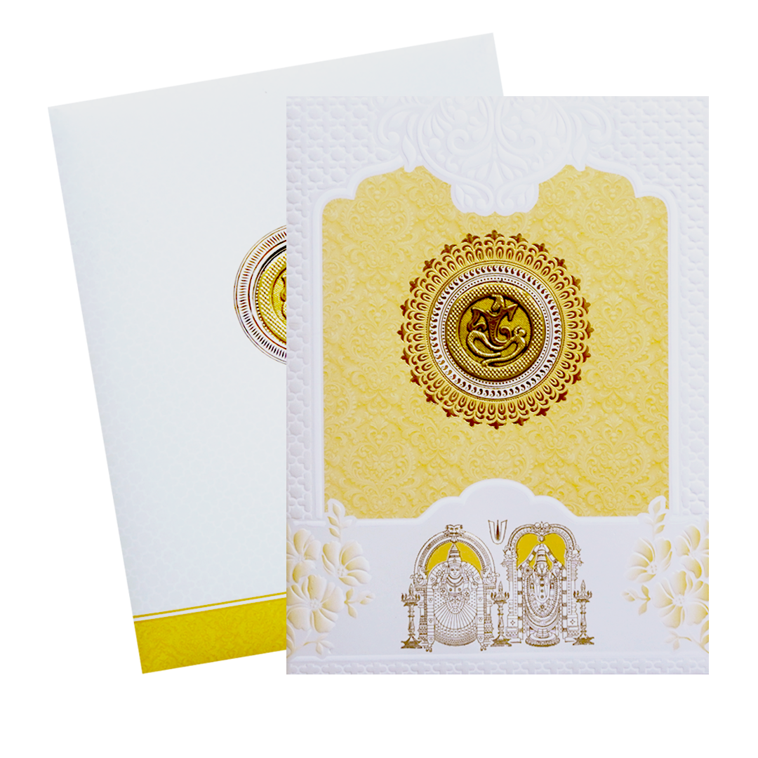 Gold and White God Inspired Wedding Card-King of Cards