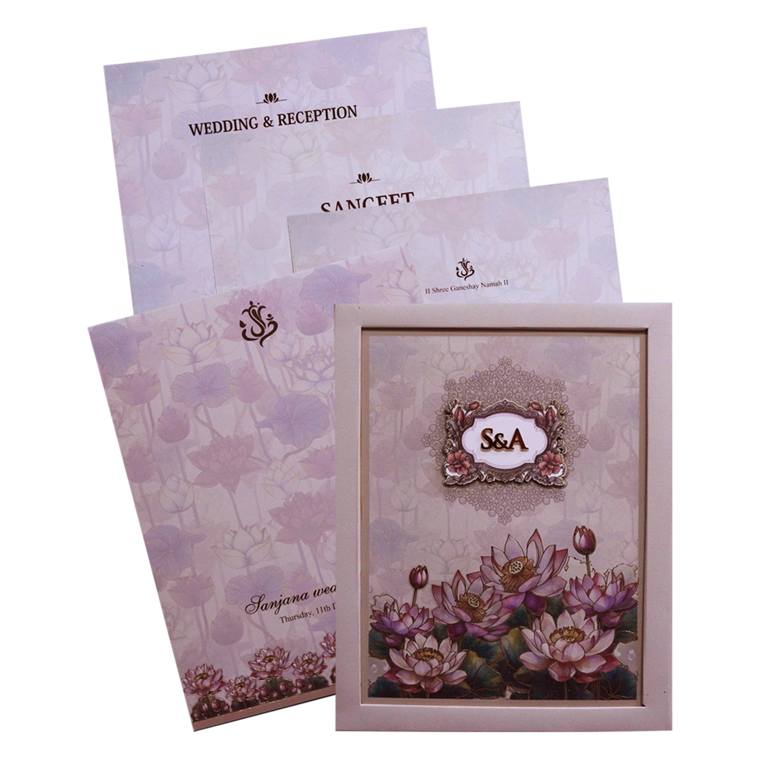 Cream Premium Padded Wedding Card-King of Cards