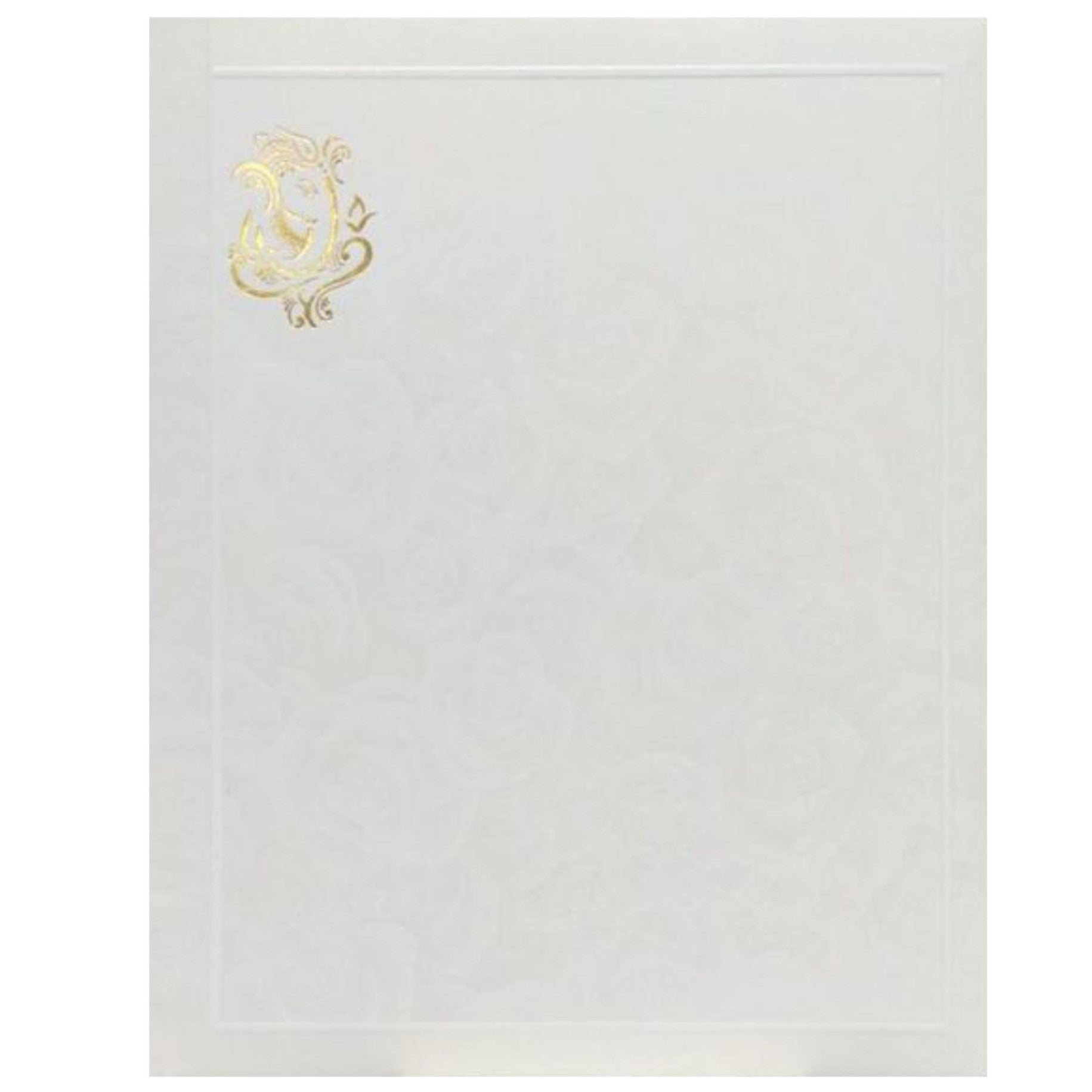 Embossed Ganesha With Pink Background Wedding Card - KNK2662