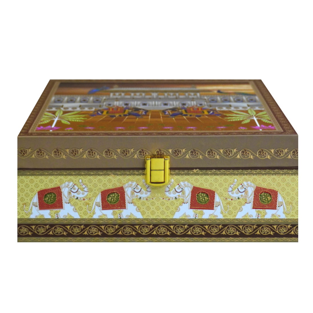 Brown Palace Peacock Box Wedding Invitation-King of Cards