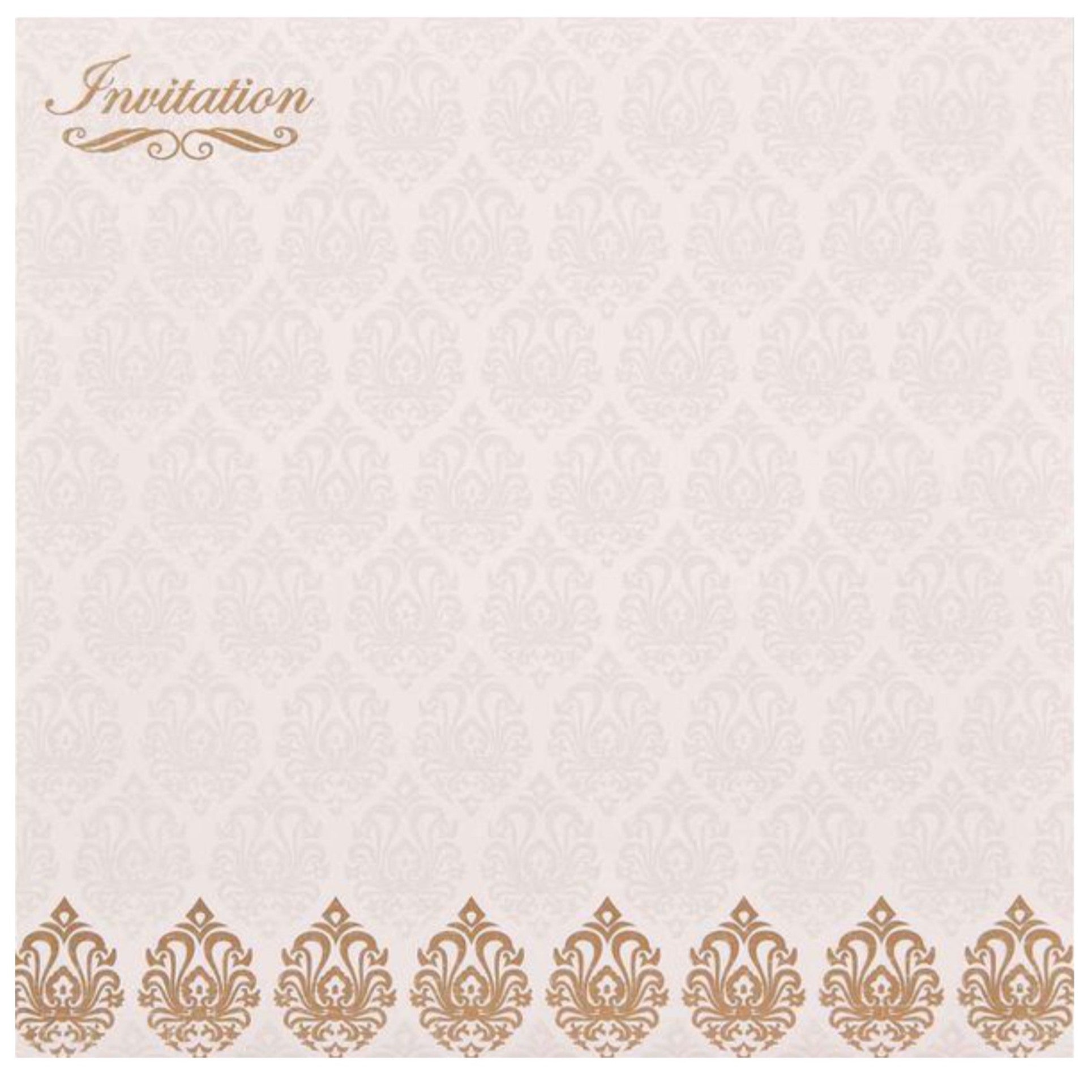Pristine White Shading With Gold Foiling Floral Theme Wedding Card - KNK1656