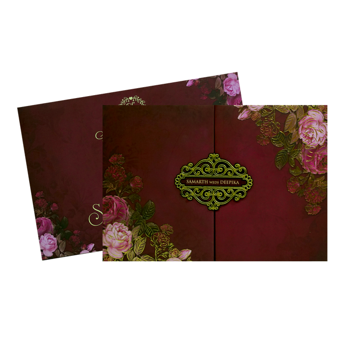 Mauve Pink Floral Invitation-King of Cards