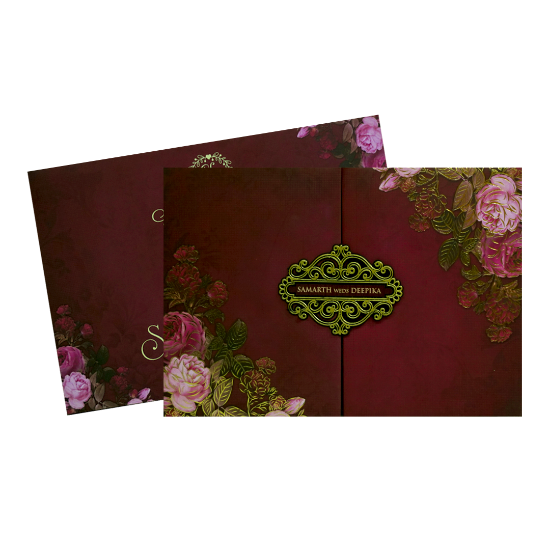 Mauve Pink Floral Invitation-KVN07160