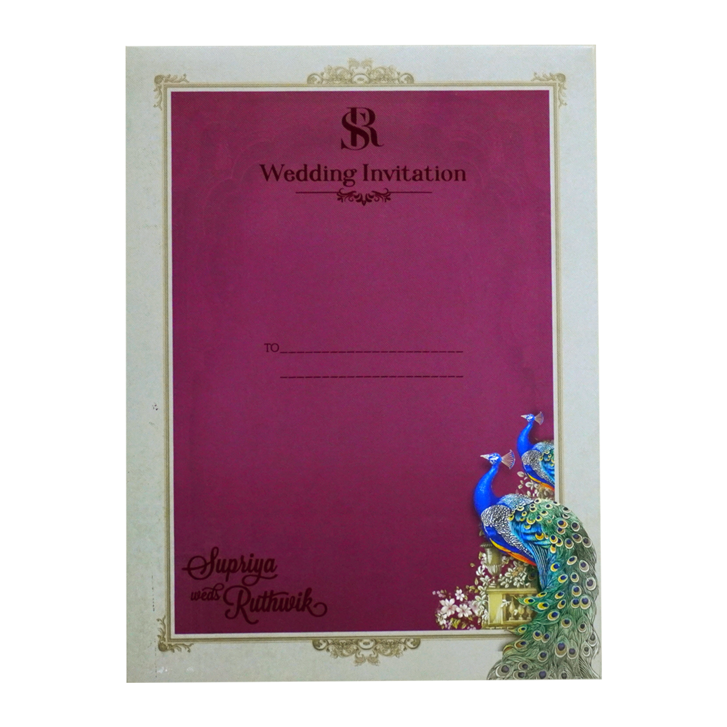 Grey Pink Padded Invitation-King of Cards