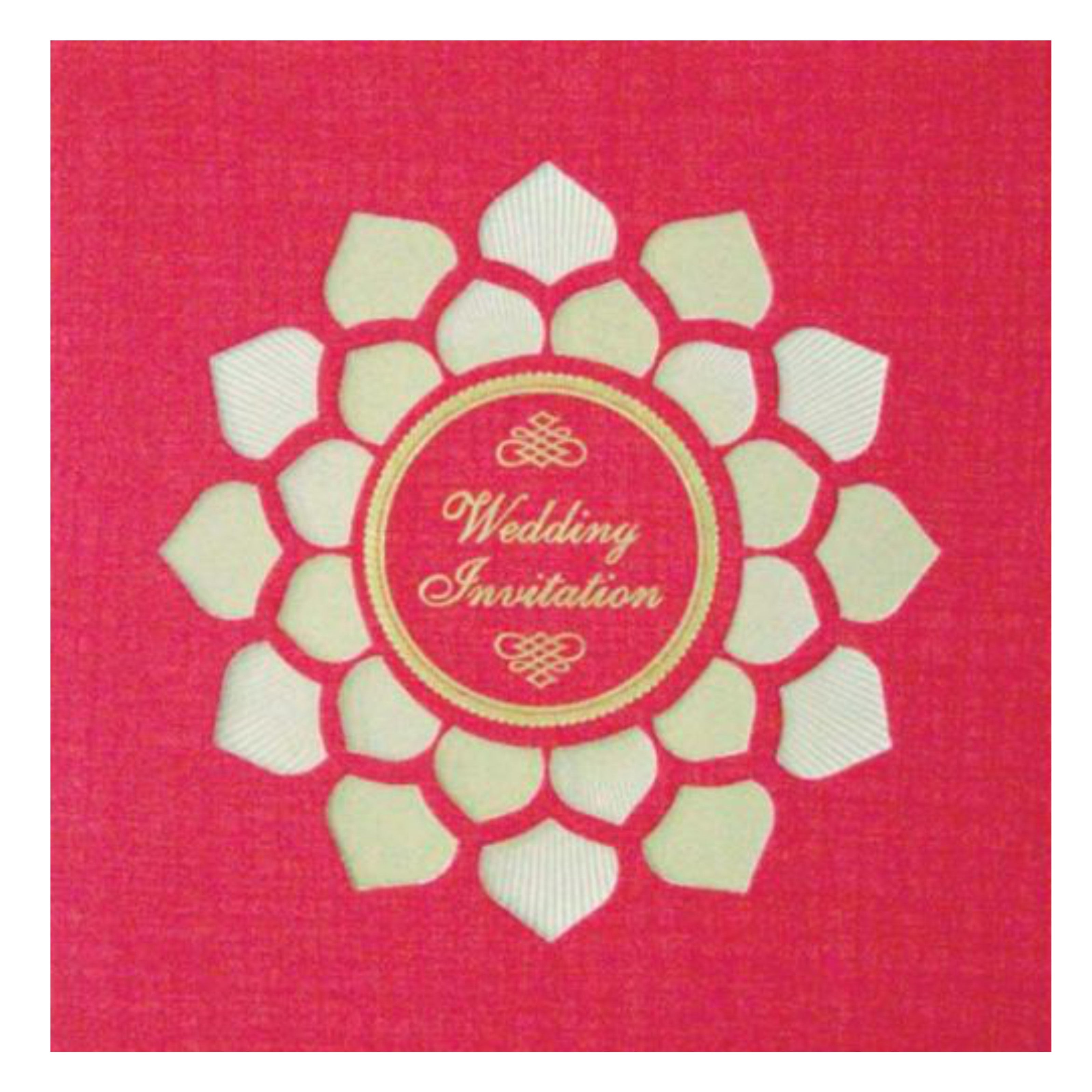 Dazzling Red Color With Blossom Laser Cut Wedding Card-KNK43365