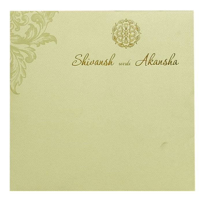 Beige Laser Cut Invitation Card-King of Cards