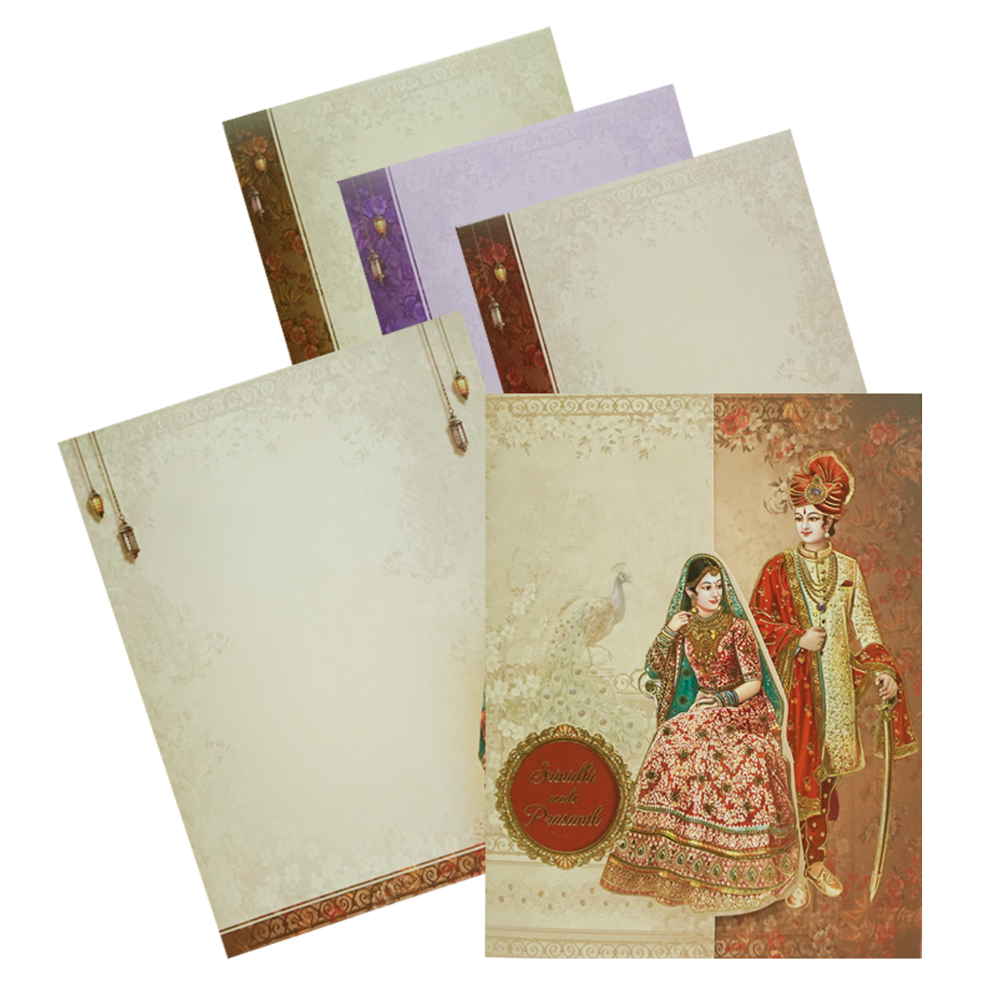 Brown Bride And Groom Wedding Card-King of Cards