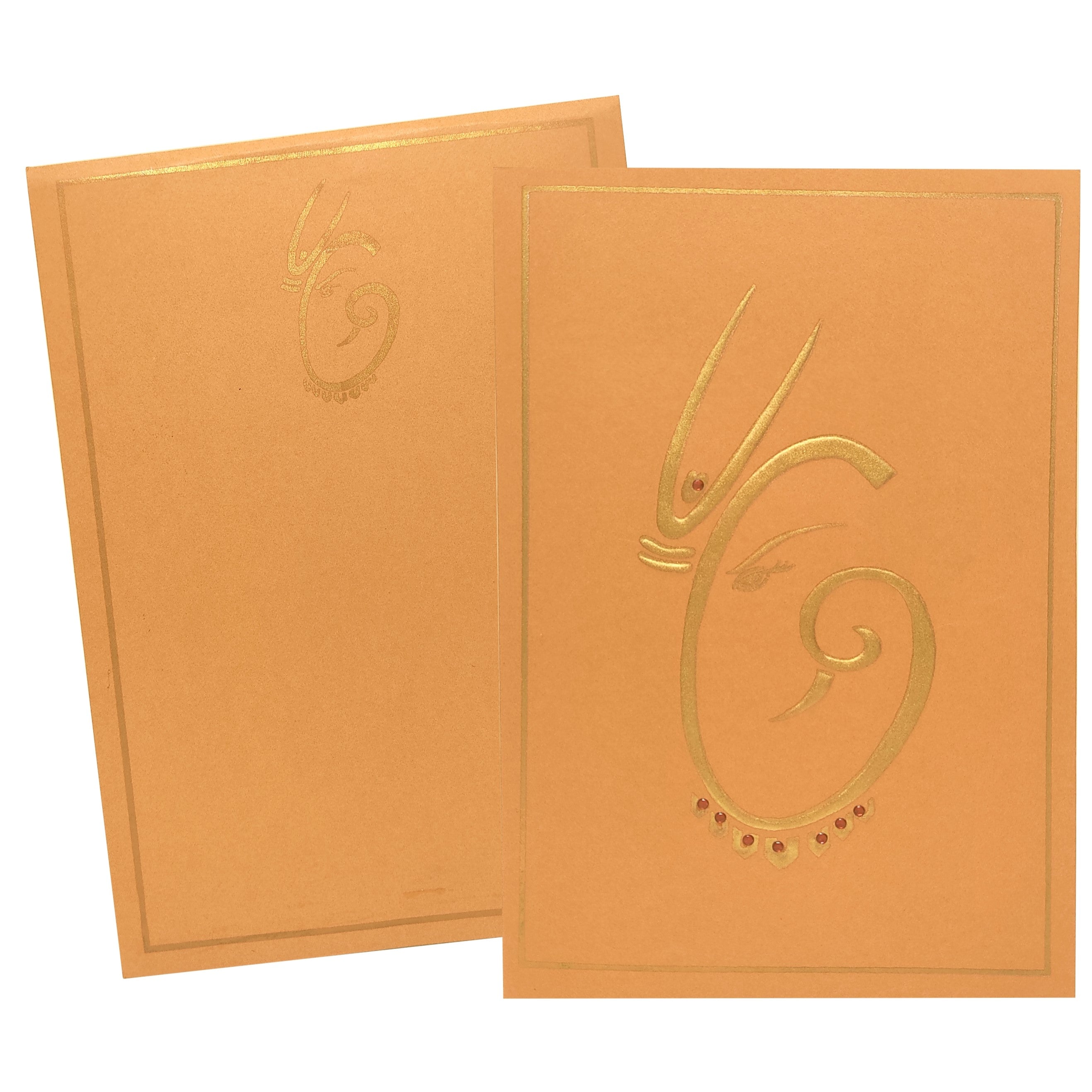 Brown Ganesha Invitation Card