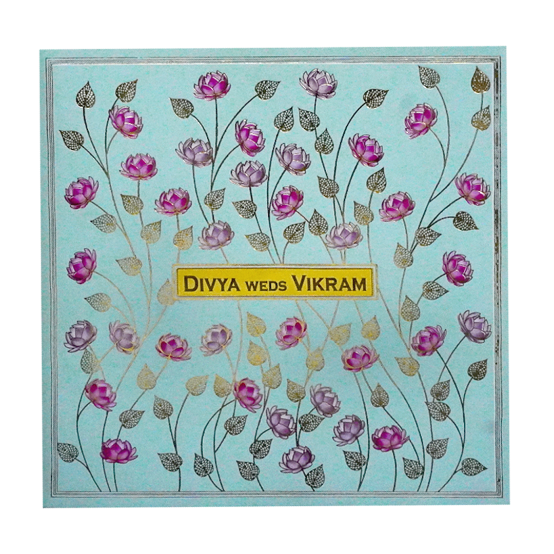 Mint Lotus Wedding Card-King of Cards