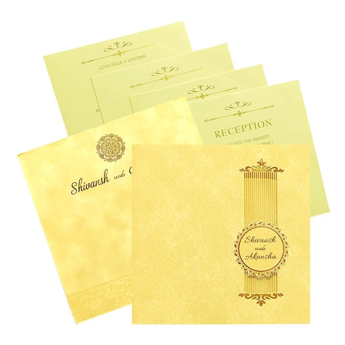 Check out the collection of Cream floral invitation card at best price. &