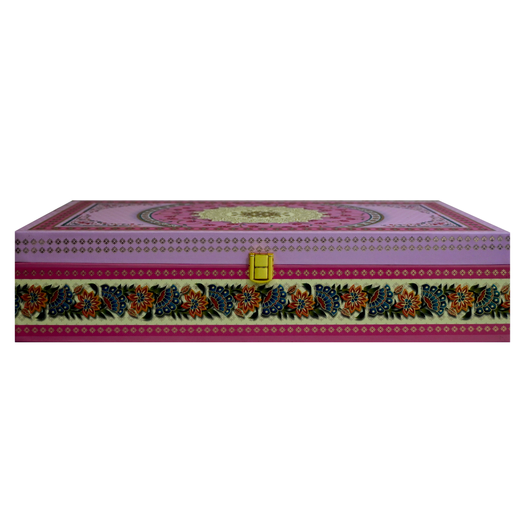 Pink Mandala Floral Box Invitation-KBX1401