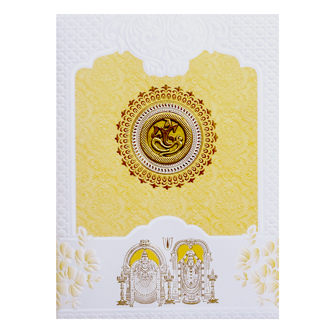 Gold and White God Inspired Wedding Card-KNK7079O