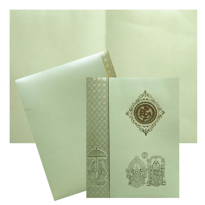 Olive Green Hindu Wedding Invitation Card-King of Cards