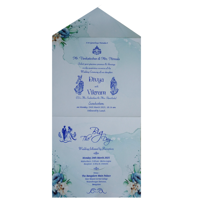 Pastel Floral Invitation Card-King of Cards