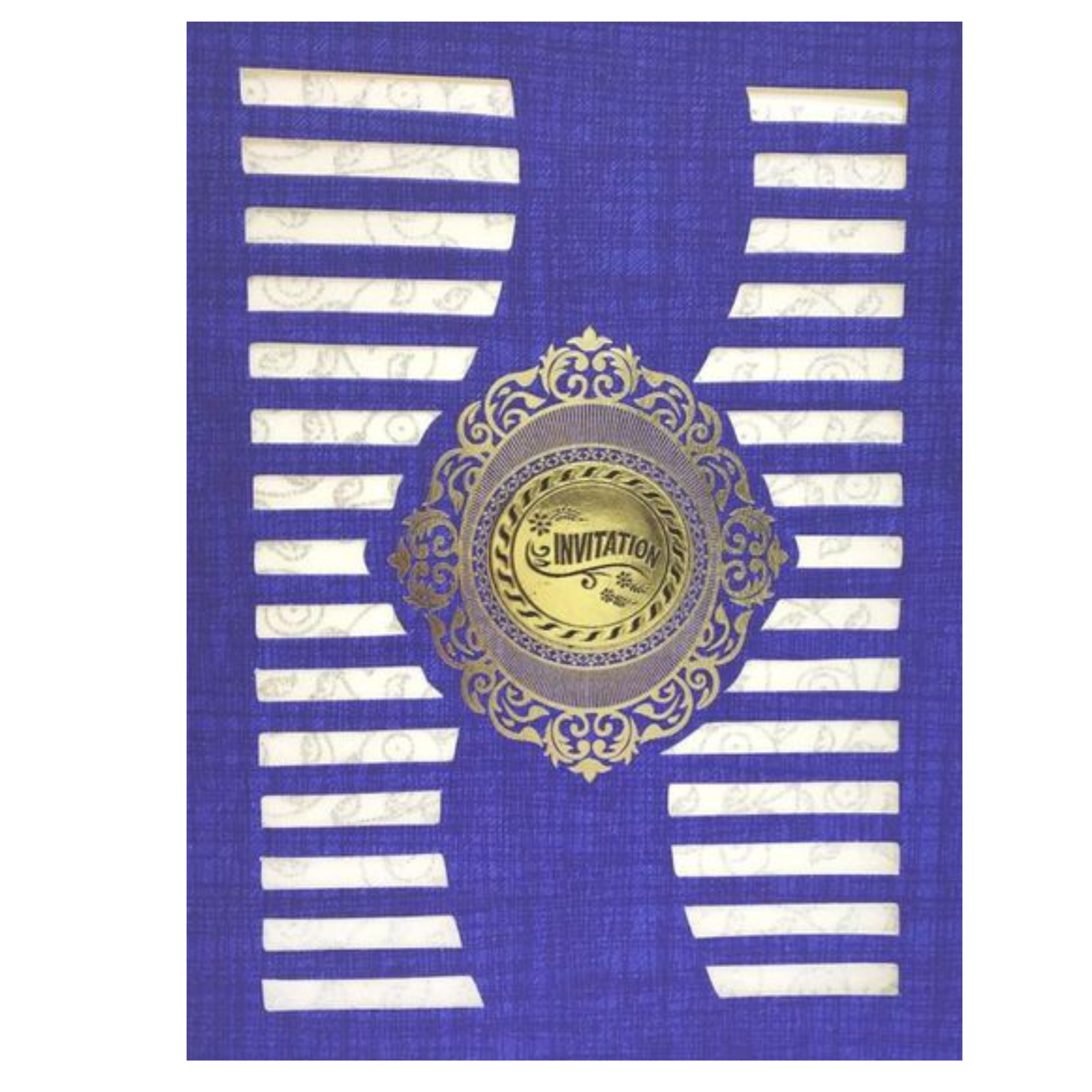 Blue Laser Cut Design Invitation Card-Kncm802b
