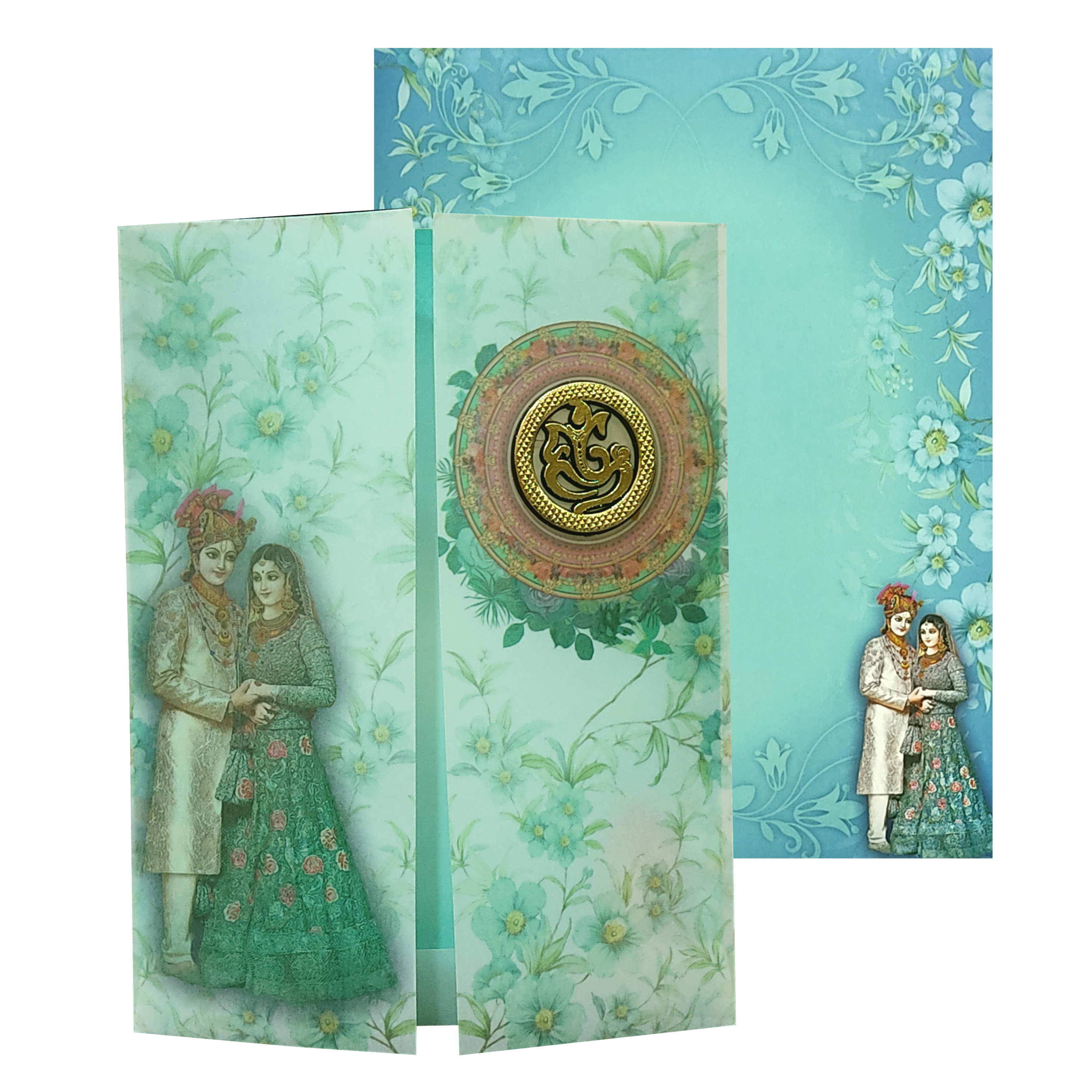 Green Bride Groom Tracing Wedding Card-King of Cards