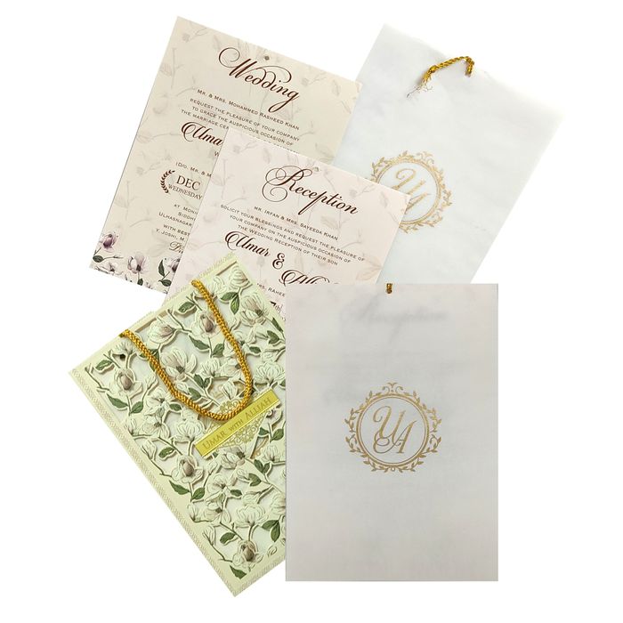 Pale Soft Pink Laser Cut Invitation-King of Cards