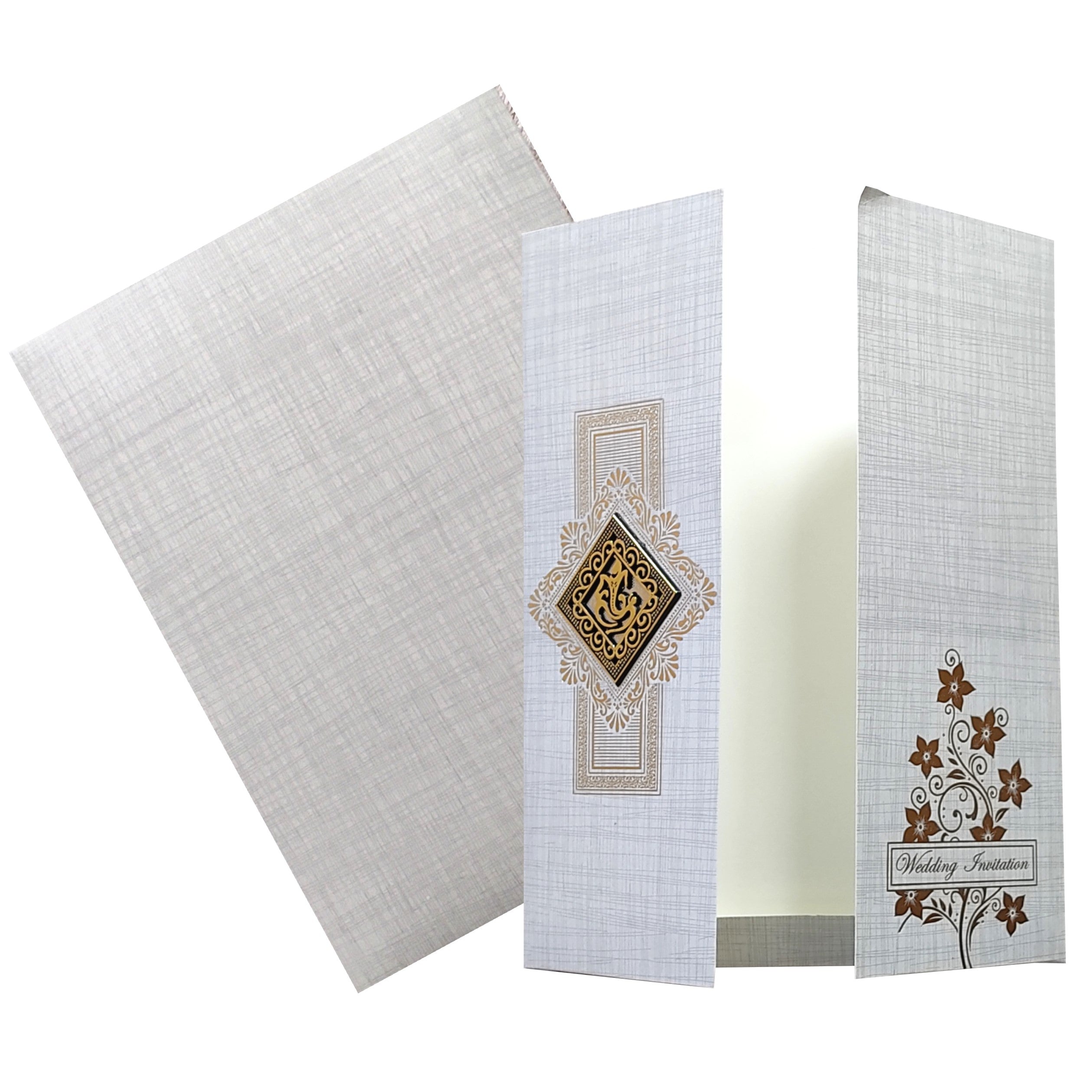 Grey Ganesha Door Invitation Card-King of Cards