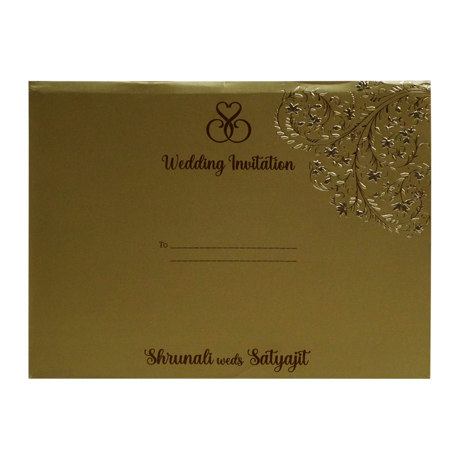 Gold Floral Wedding Card-King of Cards