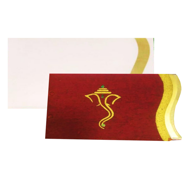 Gold Ganesha Invitation Card-cxp118-King of Cards