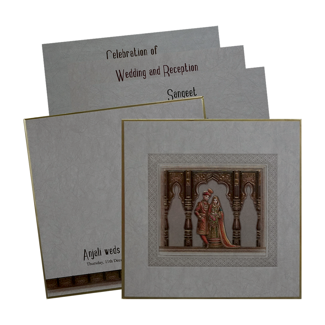 Make your event special with our exclusive Grey Golden Premium Embossed Wedding Invitation. Shop now! ?WhatsApp Support ?Express Delivery.