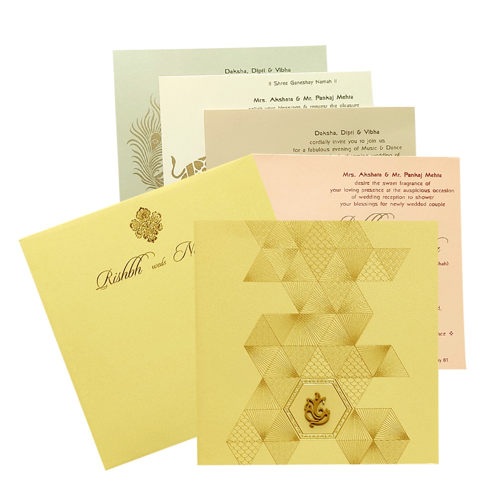 Cream Geometric Design Invitation Card-King of Cards