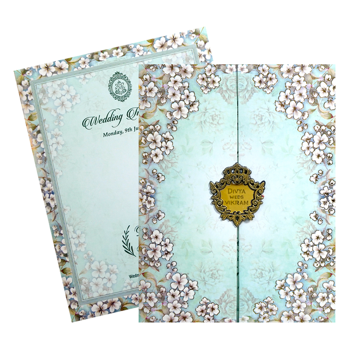 Pastel Green Floral Arch Invitation Card-King of Cards