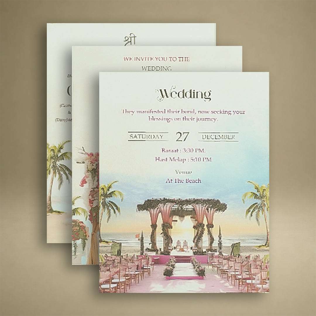 Blue Premium Bride Groom Luxury Invitation Box - KNLW202551