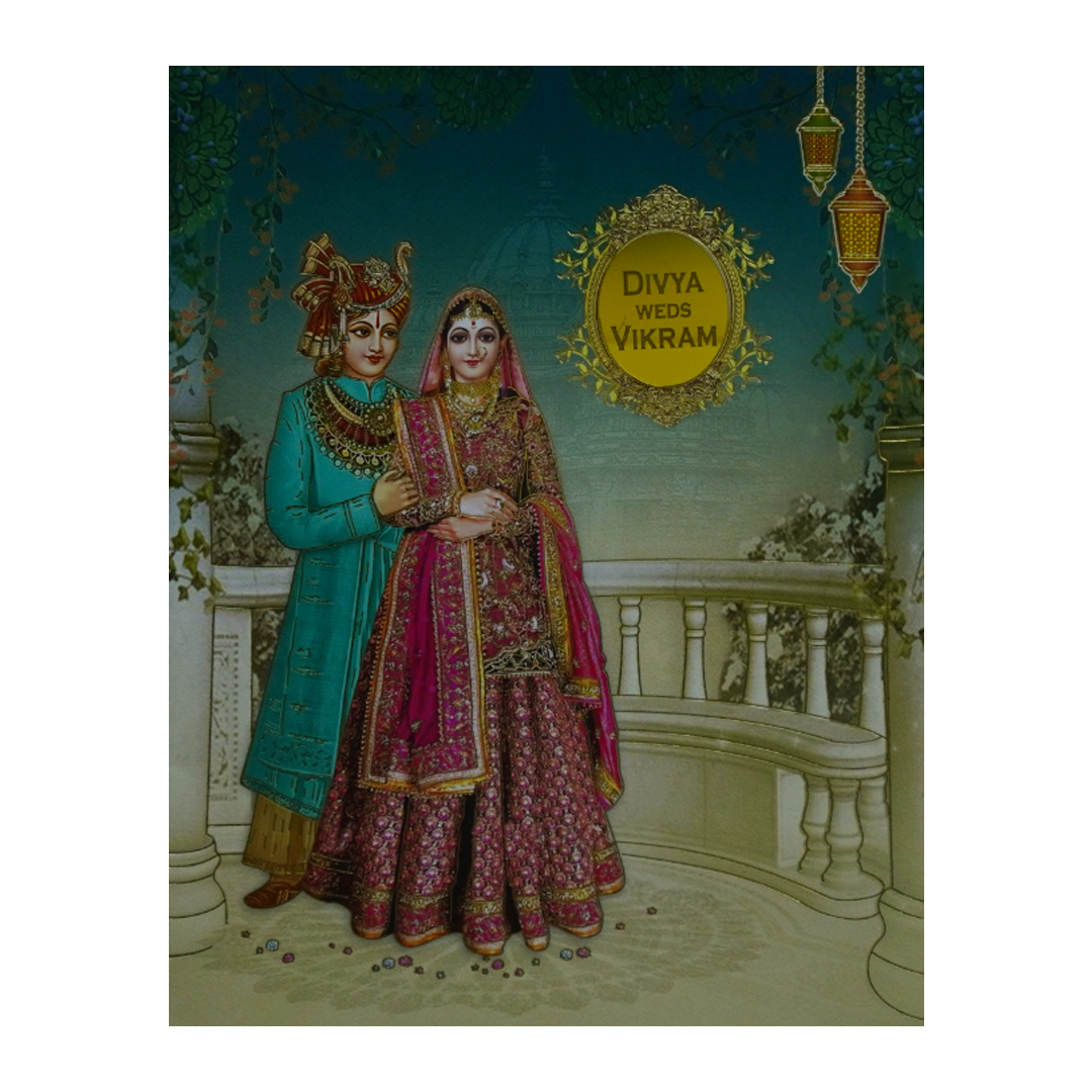 Emerald Bride and Groom Wedding Card-KNKN6317
