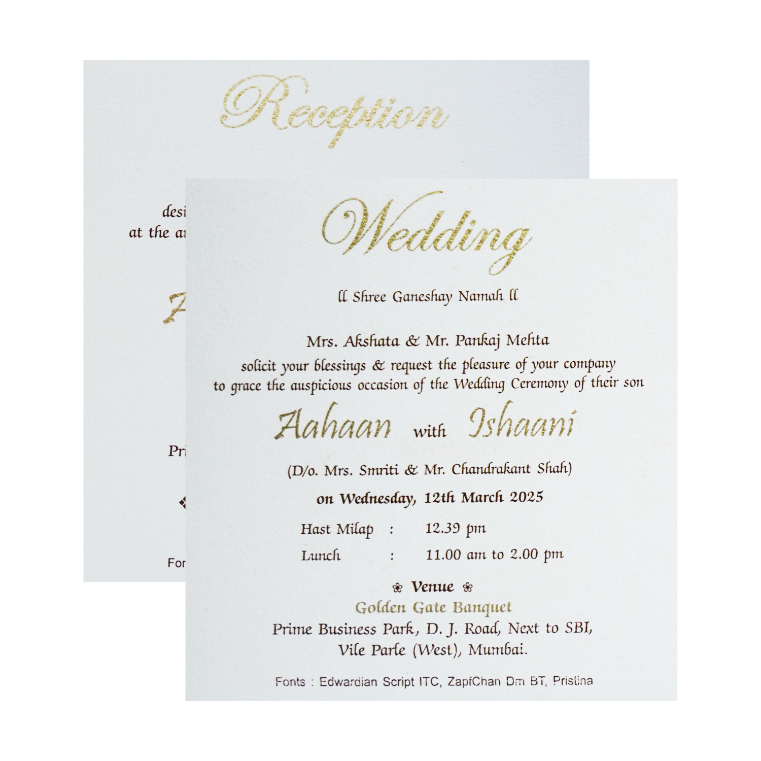Brown Banana Leaf Invitation-King of Cards