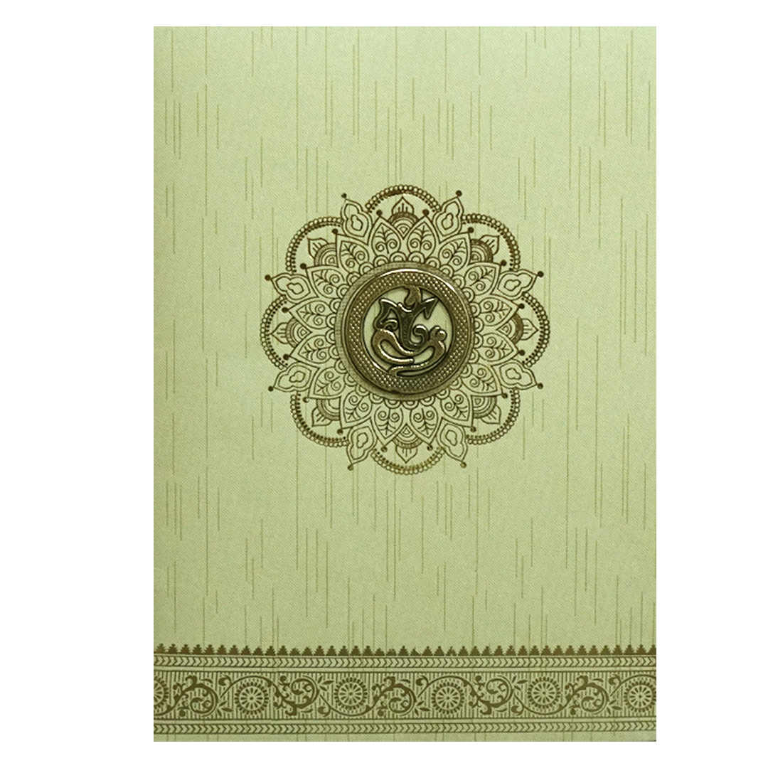 Pista Green Ganesha Wedding Card-King of Cards