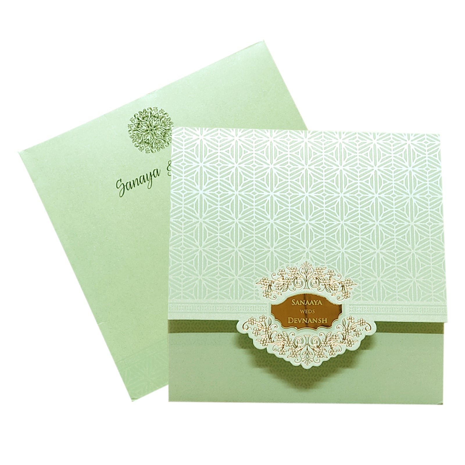 Green Pastel Nameplate Invitation Card-KRC29092