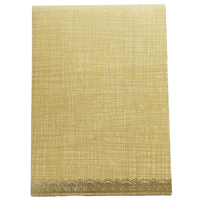 Brown Gold Metallic Gold Foiling Design With Floral Lace-KNCM16BR-King of Cards