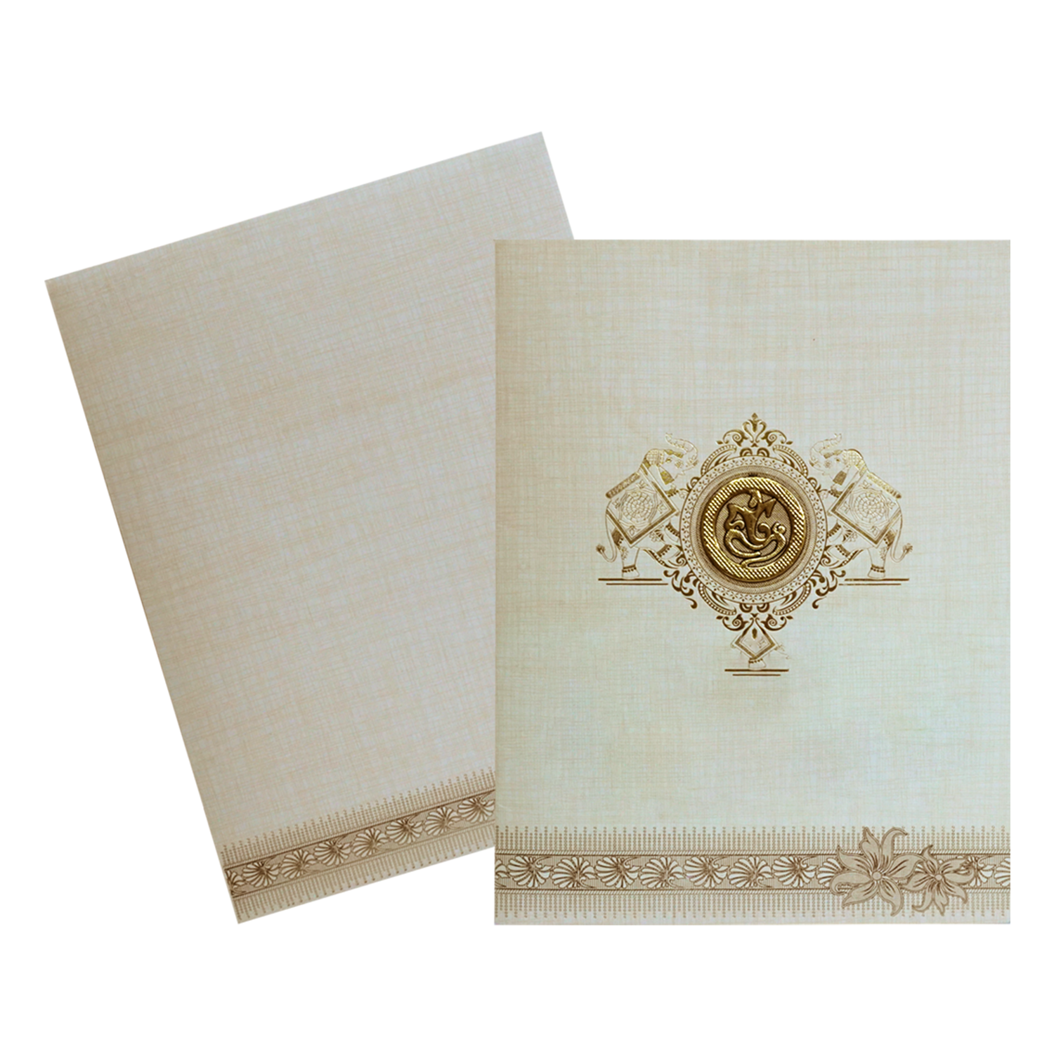 Grey Jumbo Metallic Elephant Design With Gold Foiling-KNK5021G-King of Cards