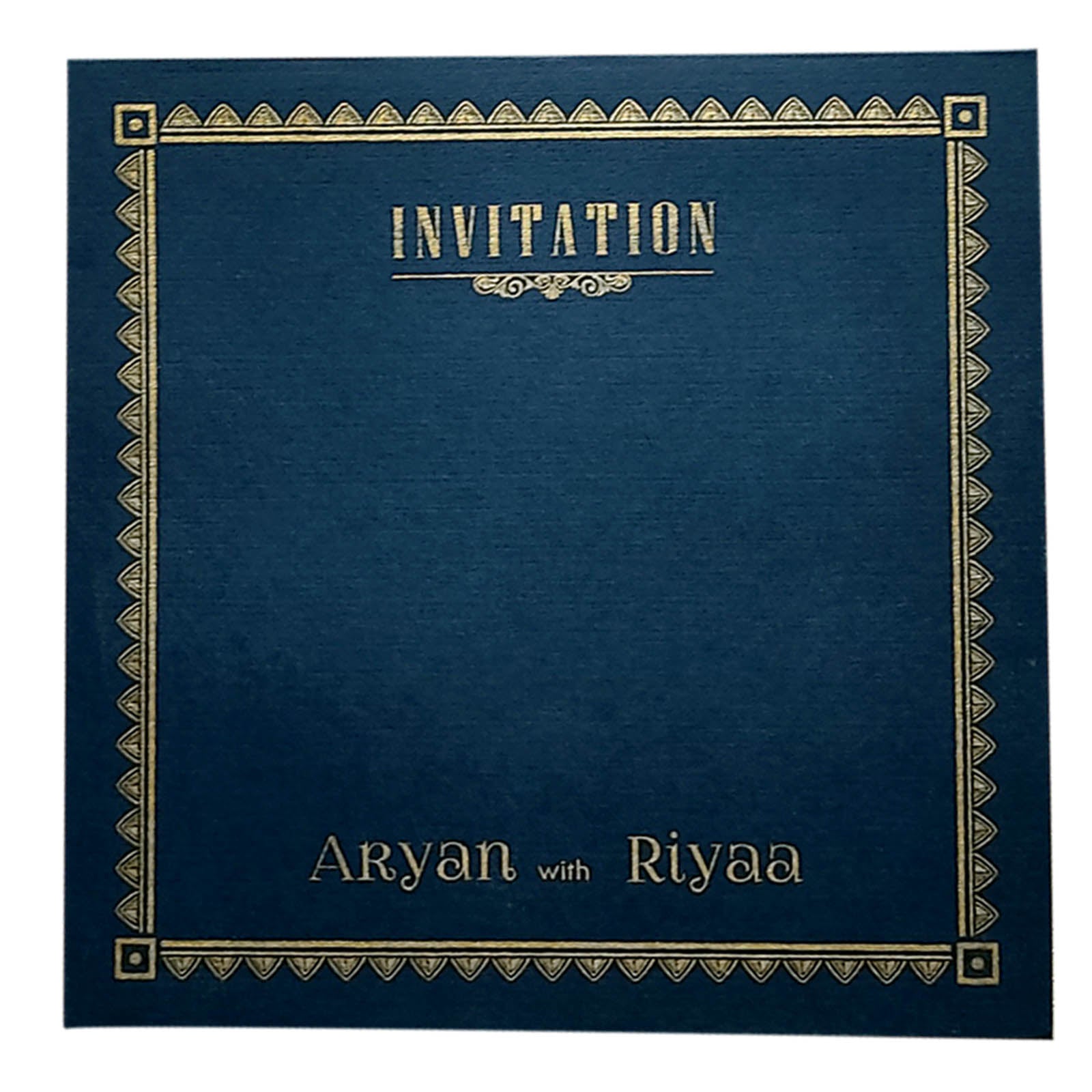 Blue Gold Single Sheet Invitation Card-King of Cards